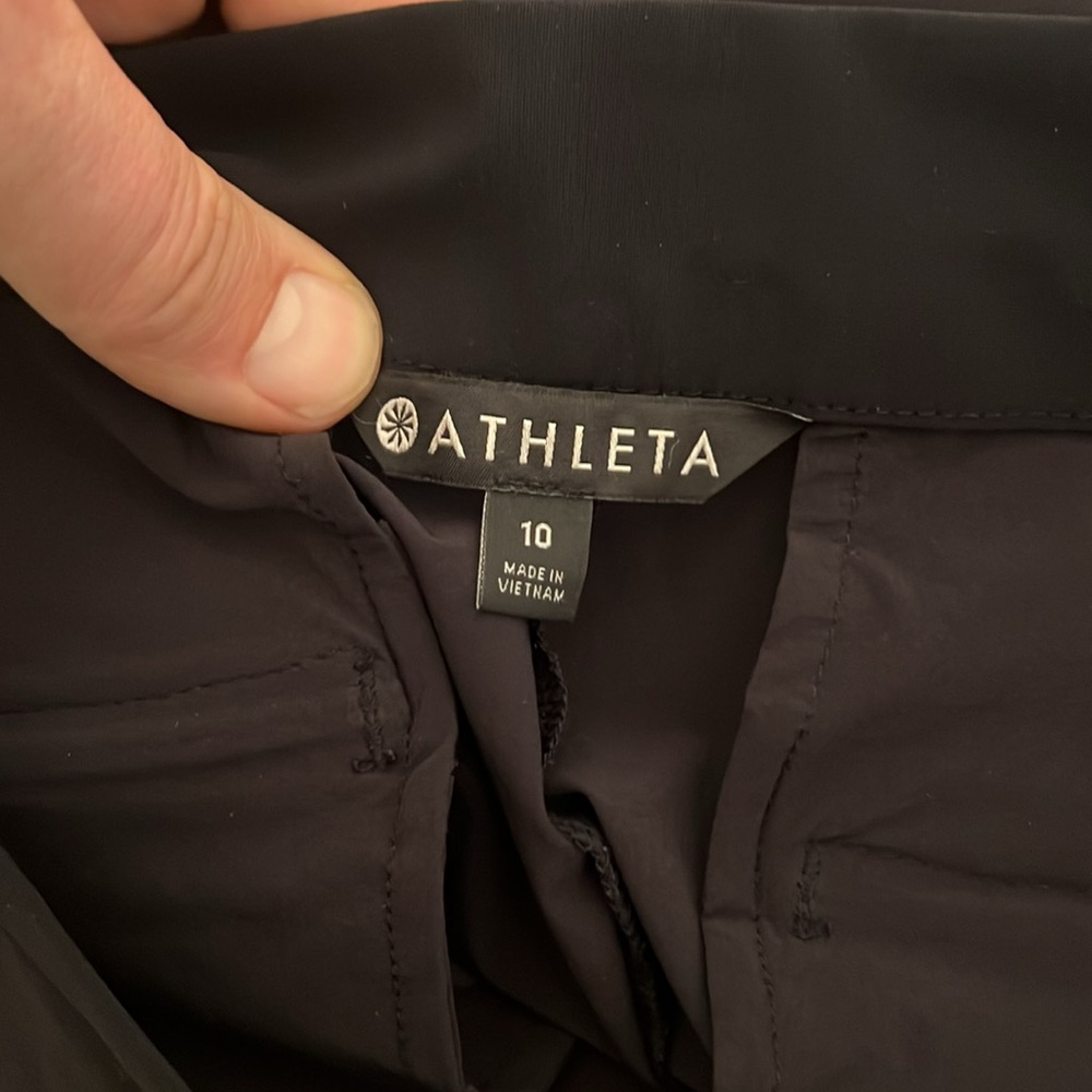Athleta Luxe Gramercy Track Trousers in Black & White, size 10 - Picture 8 of 15